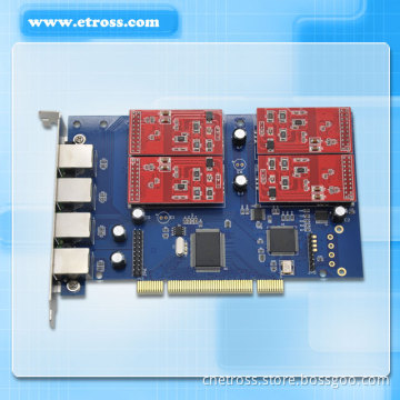 Tdm410p Asterisk 4 Port FXO FXS PCI Card, Asterisk Analog Sound Card, VoIP Telephony Card, Compatible with All Analog Digium Card